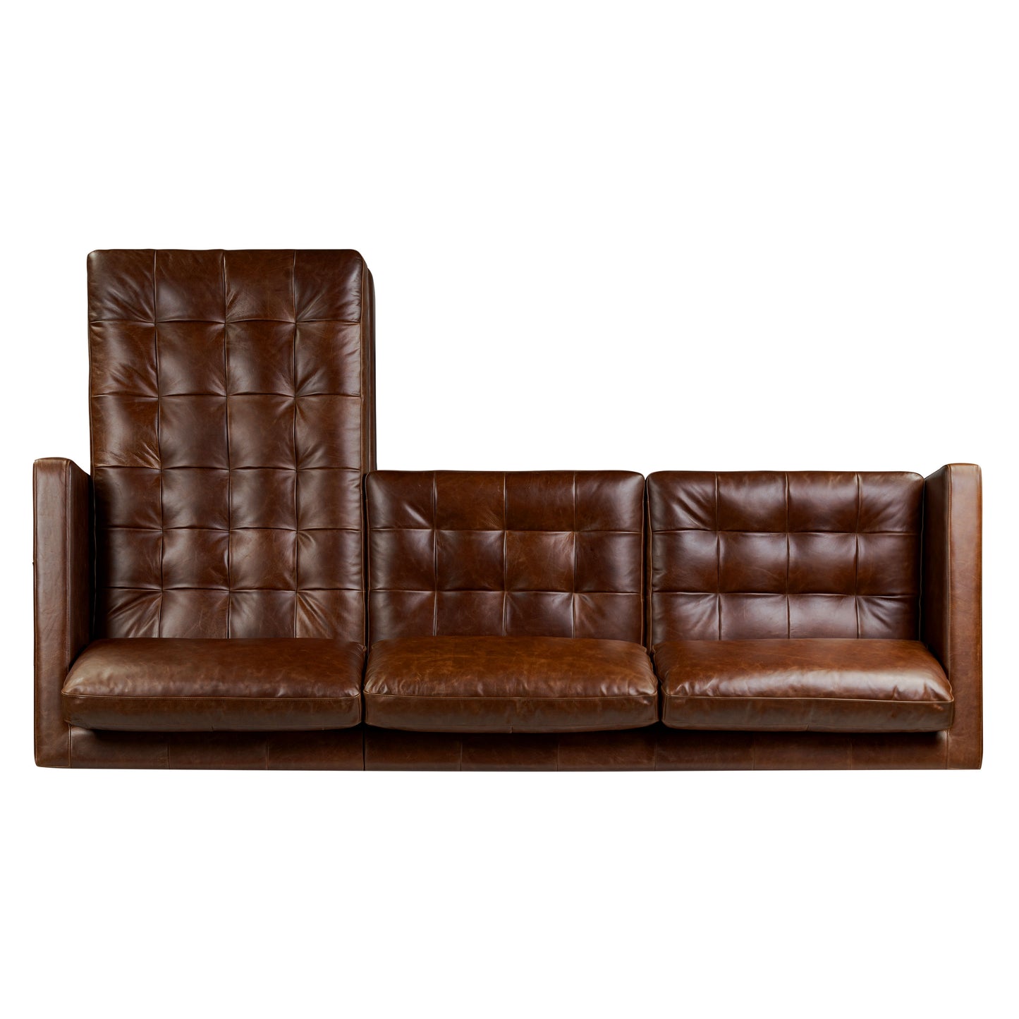 Napa 113.5" Leather Right-Facing Pull-Out Sleeper Sectional Sofa | Oscuro Brown
