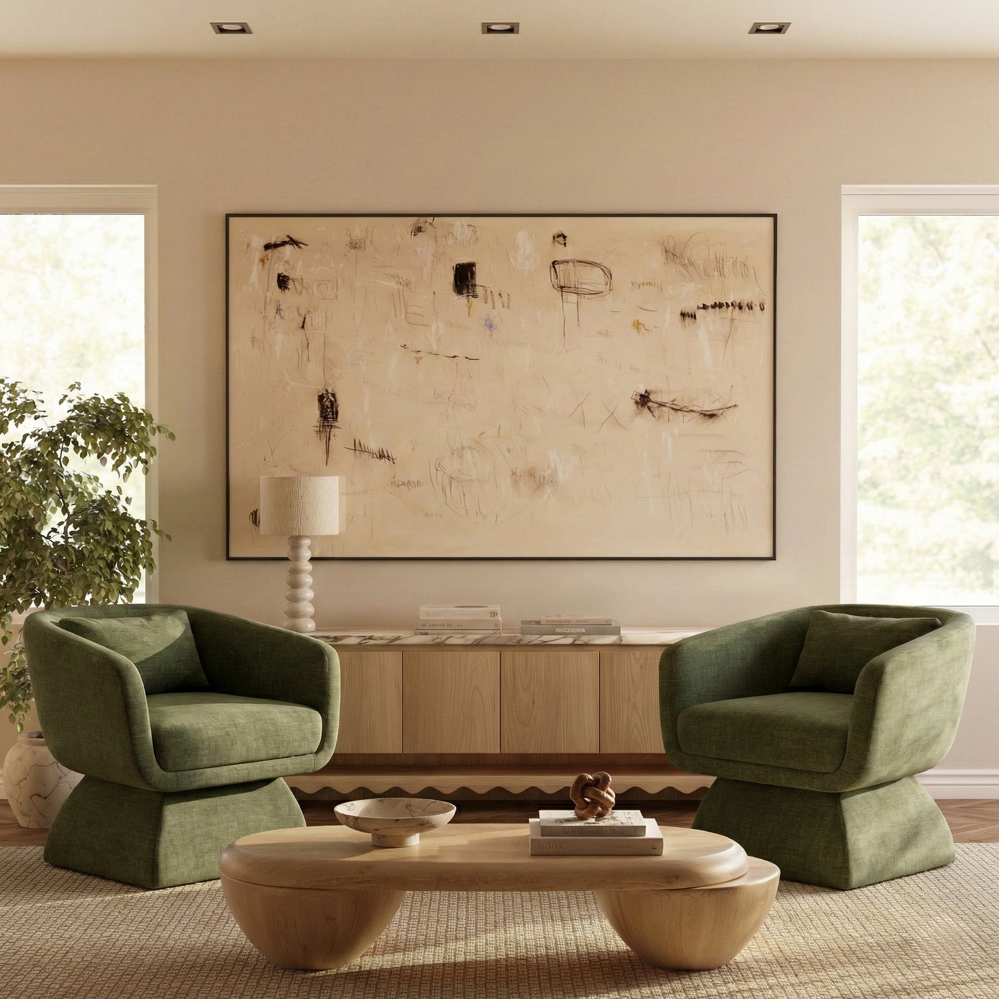Zeno Lounge Chair | Moss Green