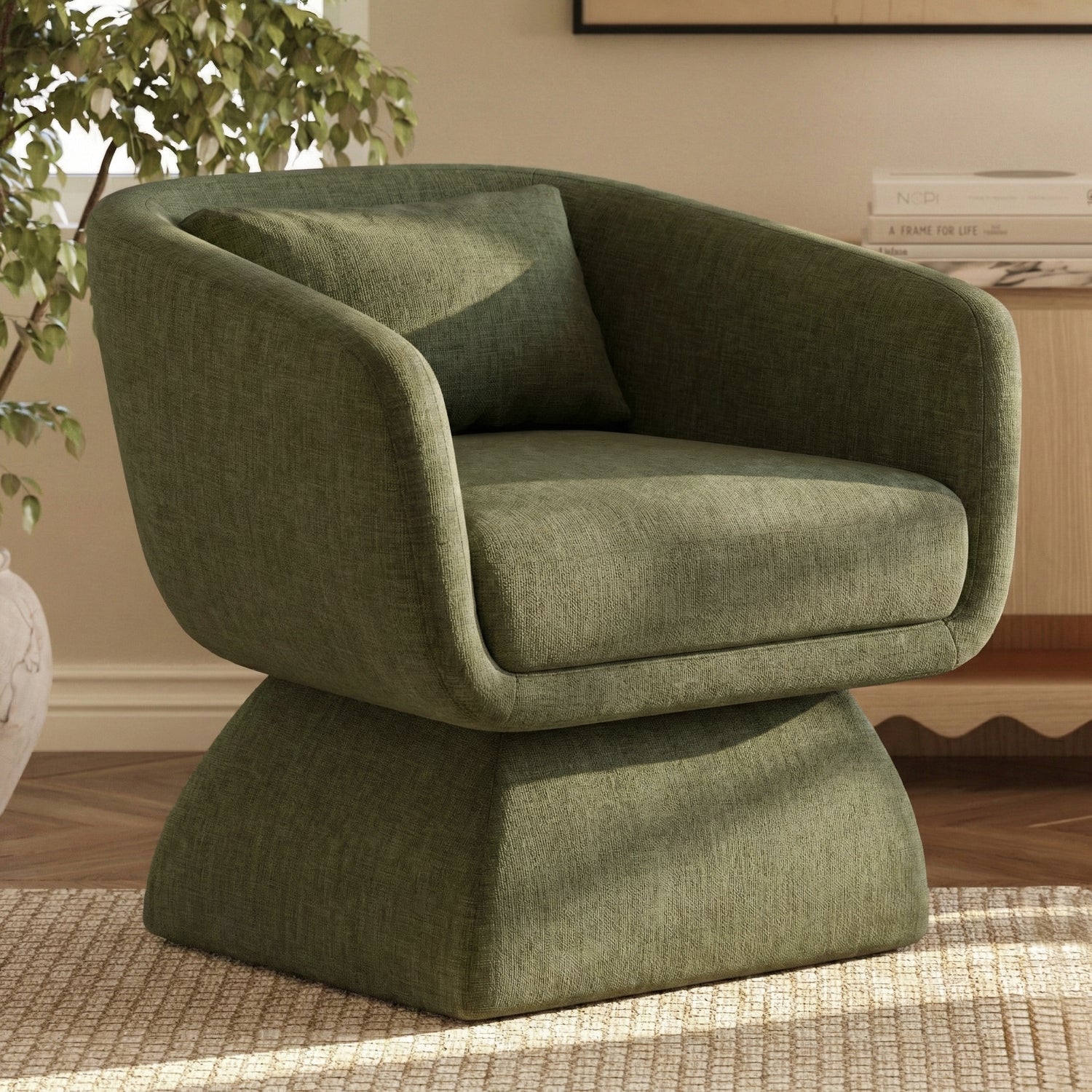 Zeno Lounge Chair | Moss Green lifestyle_image