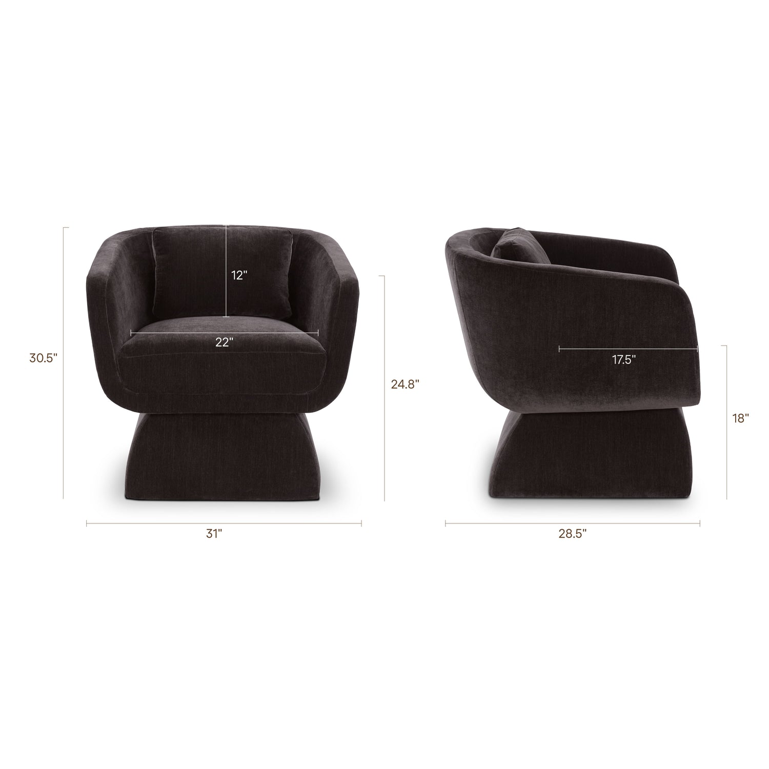 Zeno Lounge Chair | Ganache Brown 