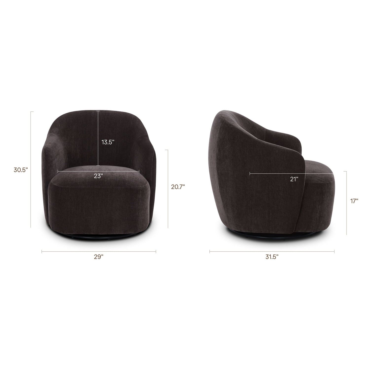 Petal Lounge Chair | Ganache Brown 