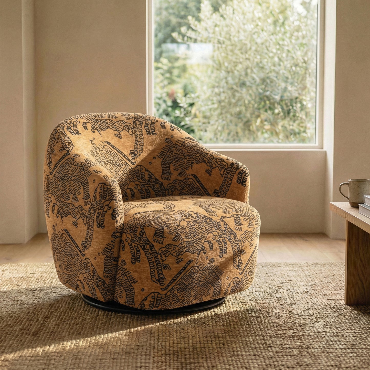Petal Lounge Chair | Jacquard Brown
