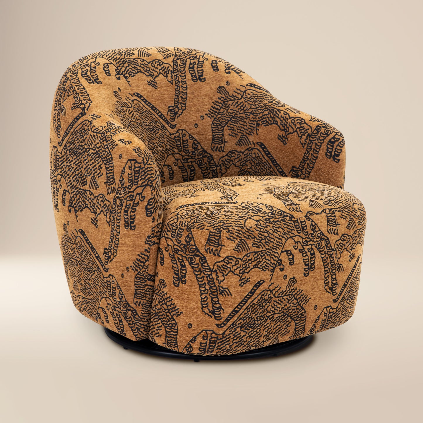 Petal Lounge Chair | Jacquard Brown