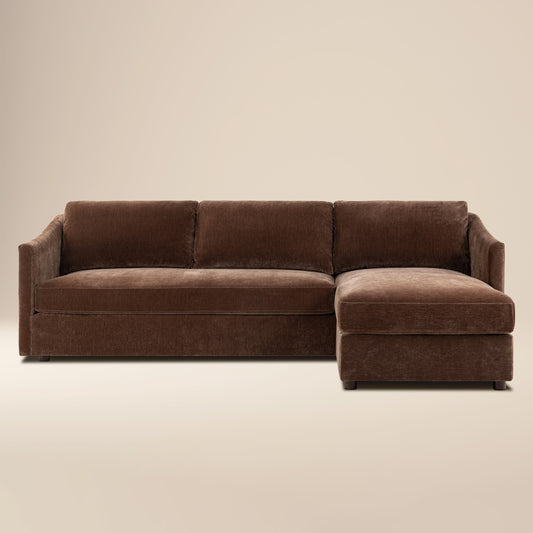 Nervan Reversible Chaise Sectional (105.5") | Bronzer Brown