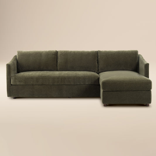 Nervan Reversible Chaise Sectional (105.5") | Lume Green