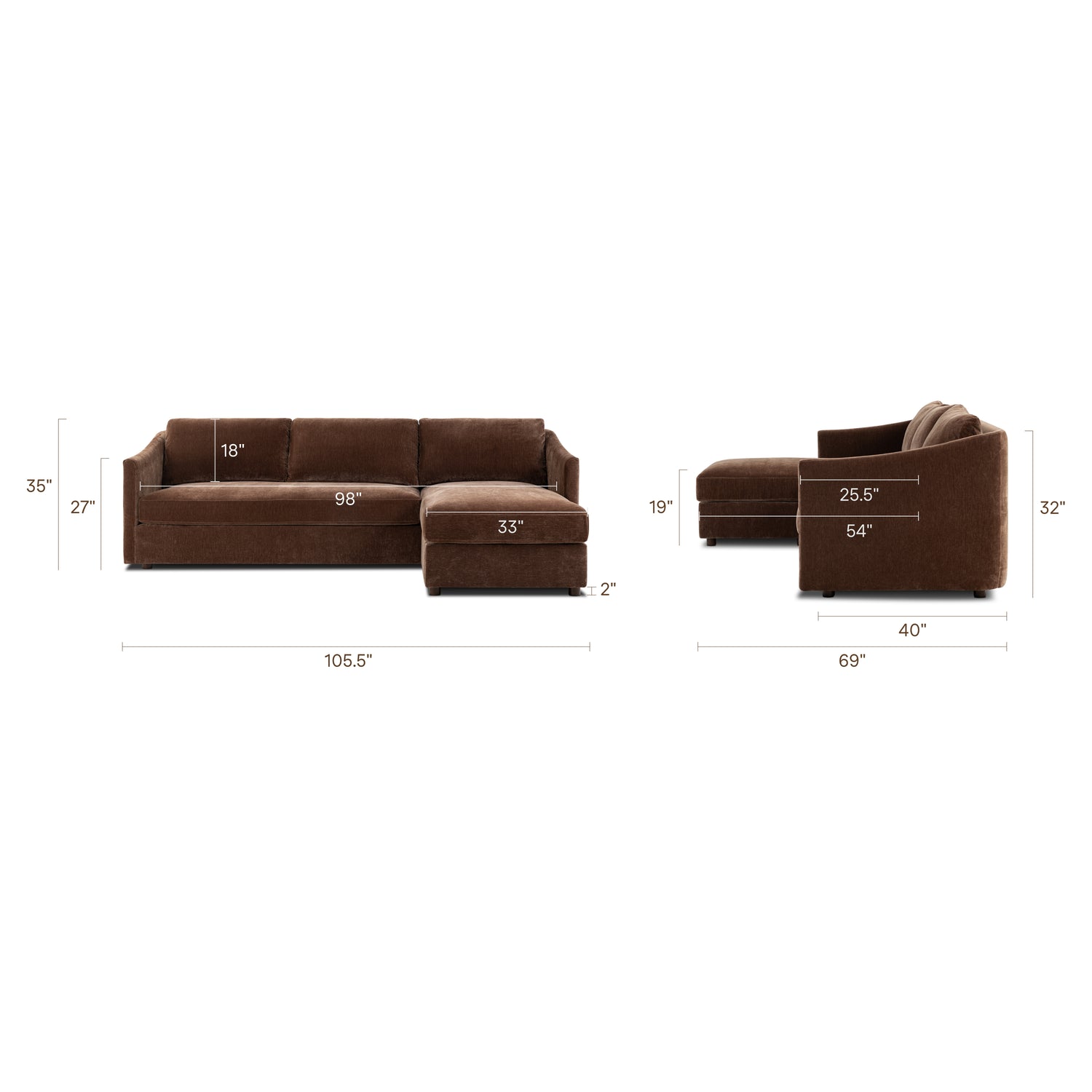 Nervan Reversible Chaise Sectional (105.5