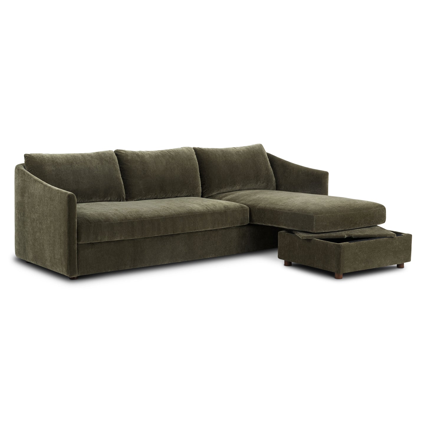 Nervan Reversible Chaise Sectional (105.5") | Lume Green