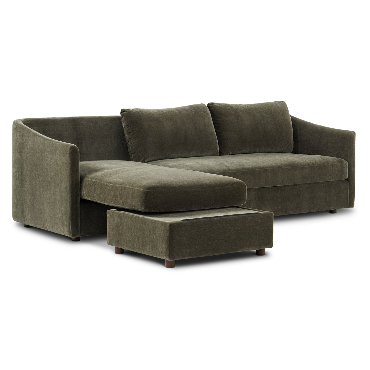 Nervan Reversible Chaise Sectional (105.5") | Lume Green