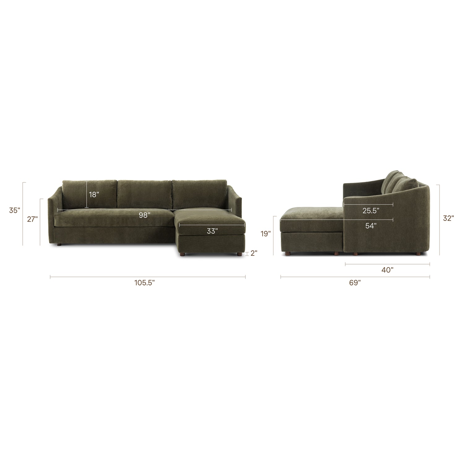 Nervan Reversible Chaise Sectional (105.5