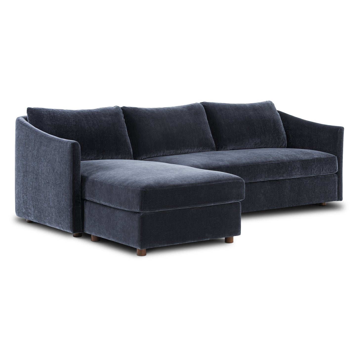 Nervan Reversible Chaise Sectional (105.5") - Mystic Blue
