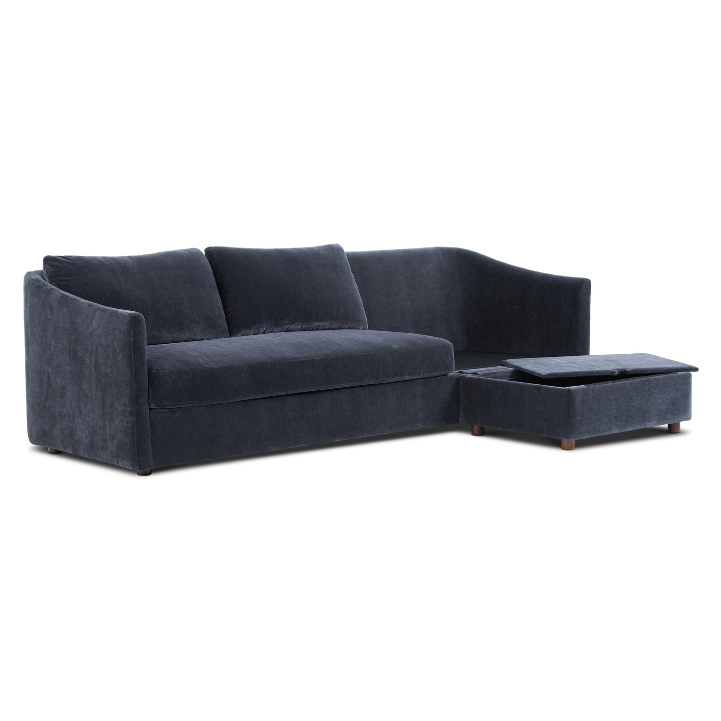 Nervan Reversible Chaise Sectional (105.5") - Mystic Blue