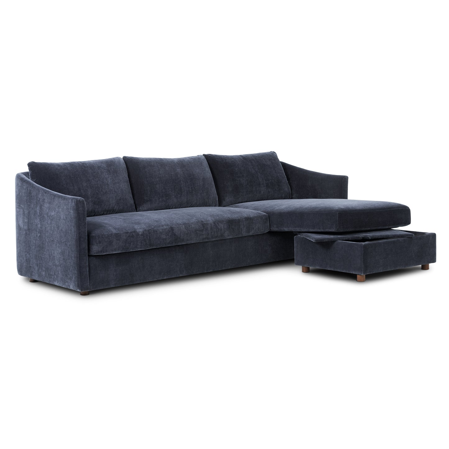 Nervan Reversible Chaise Sectional (105.5") - Mystic Blue