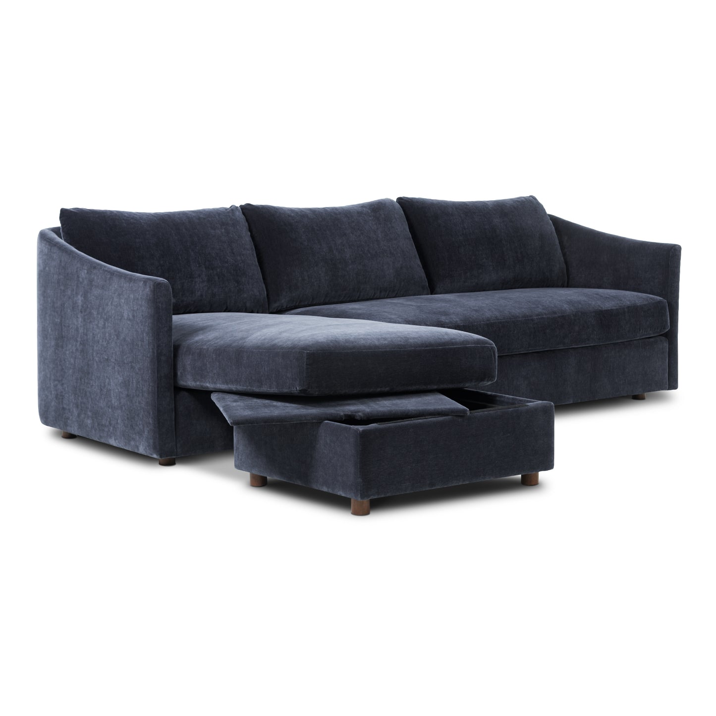 Nervan Reversible Chaise Sectional (105.5") - Mystic Blue