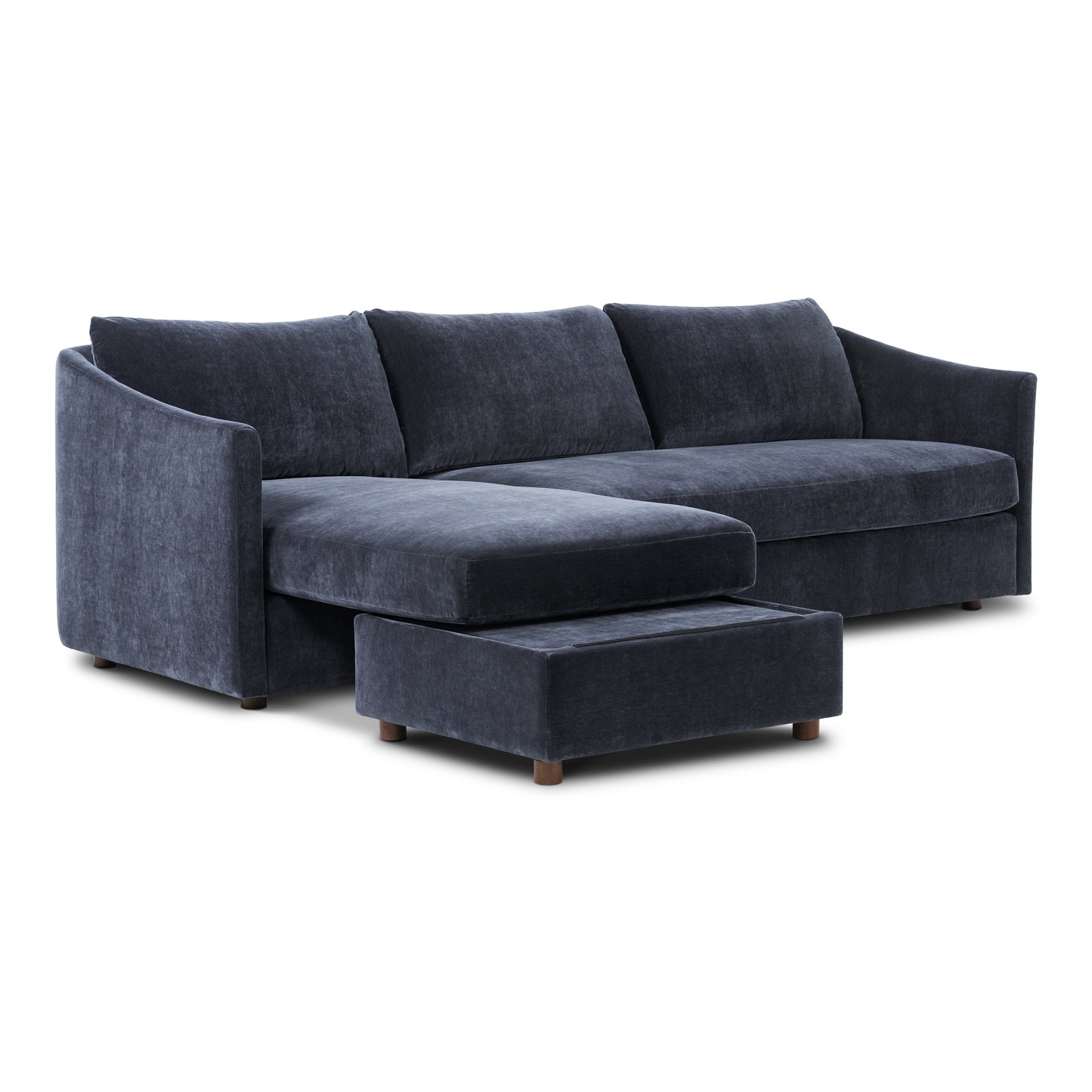 Nervan Reversible Chaise Sectional (105.5") - Mystic Blue
