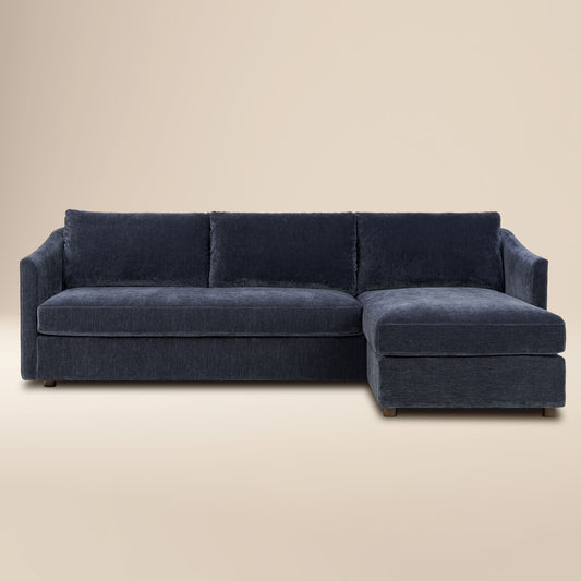 Nervan Reversible Chaise Sectional (105.5") - Mystic Blue