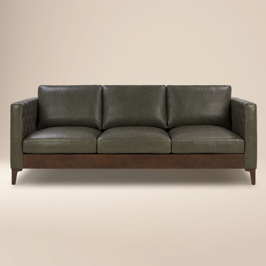 Atlas 88" Leather Sofa | Olivine Green