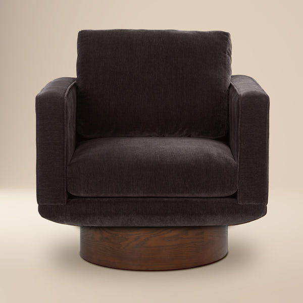 Nera Swivel Lounge Chair | Ganache Brown