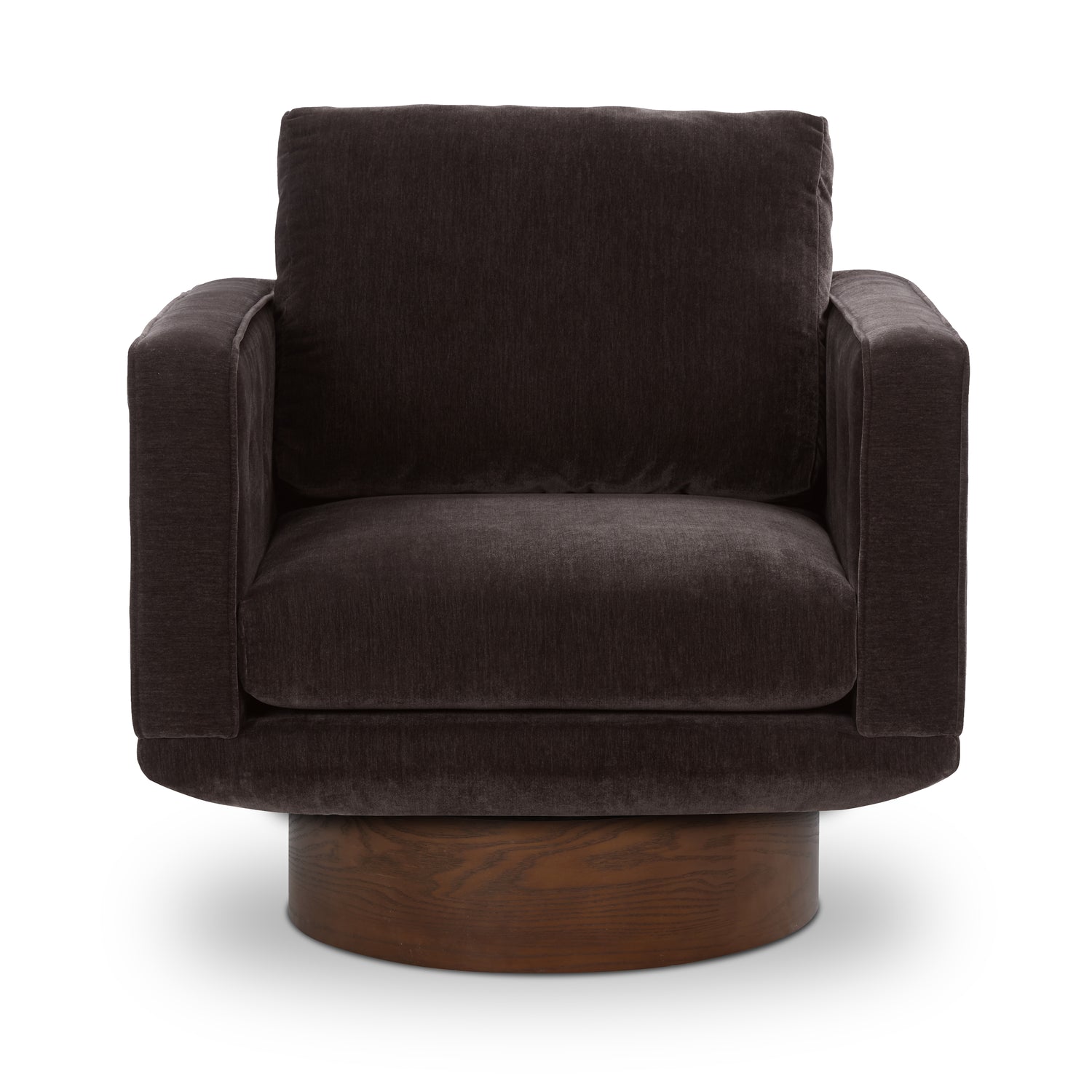 Nera Swivel Lounge Chair | Ganache Brown 