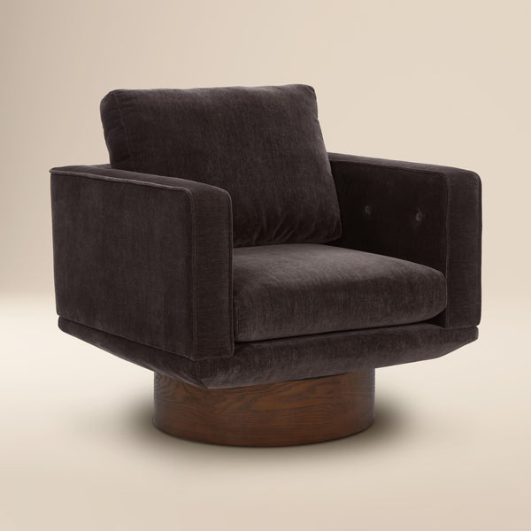 Nera Swivel Lounge Chair | Ganache Brown
