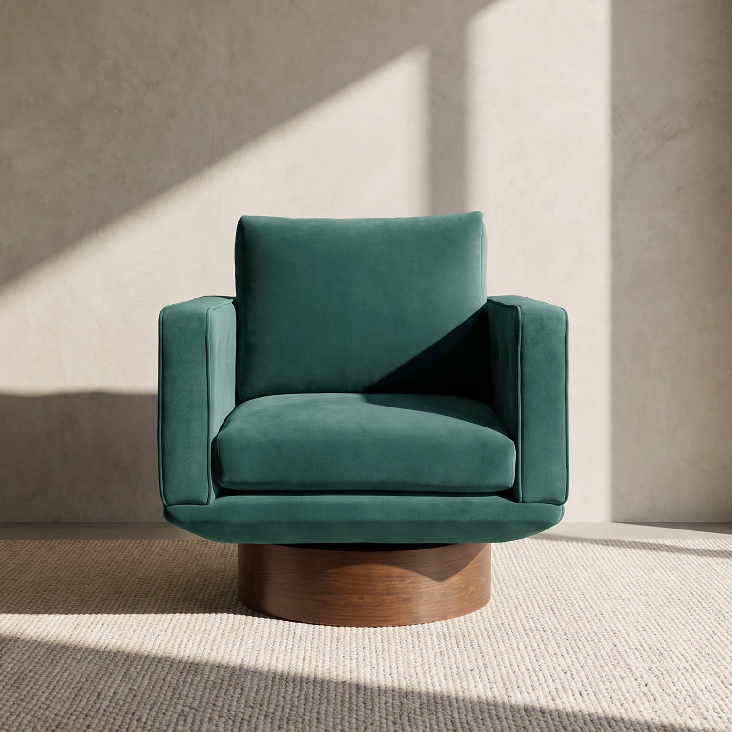 Nera Swivel Lounge Chair | Shadow Teal lifestyle_image
