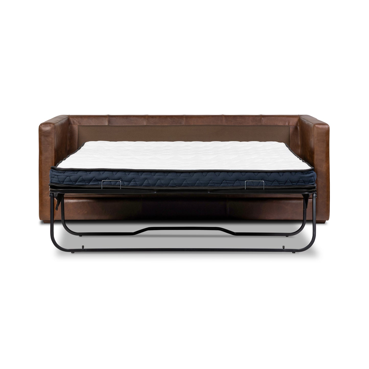 Napa 82" Leather Pull-Out Convertible Sleeper Sofa | Chocolate Brown