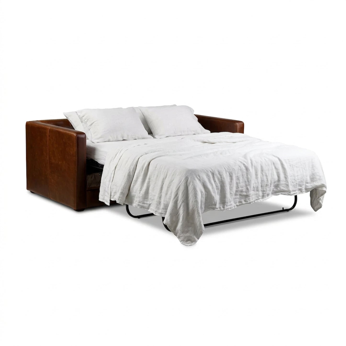 Napa 82" Leather Pull-Out Convertible Sleeper Sofa | Oscuro Brown