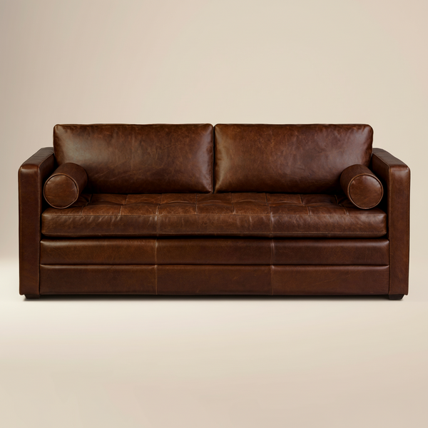 Napa 82" Leather Pull-Out Convertible Sleeper Sofa | Oscuro Brown
