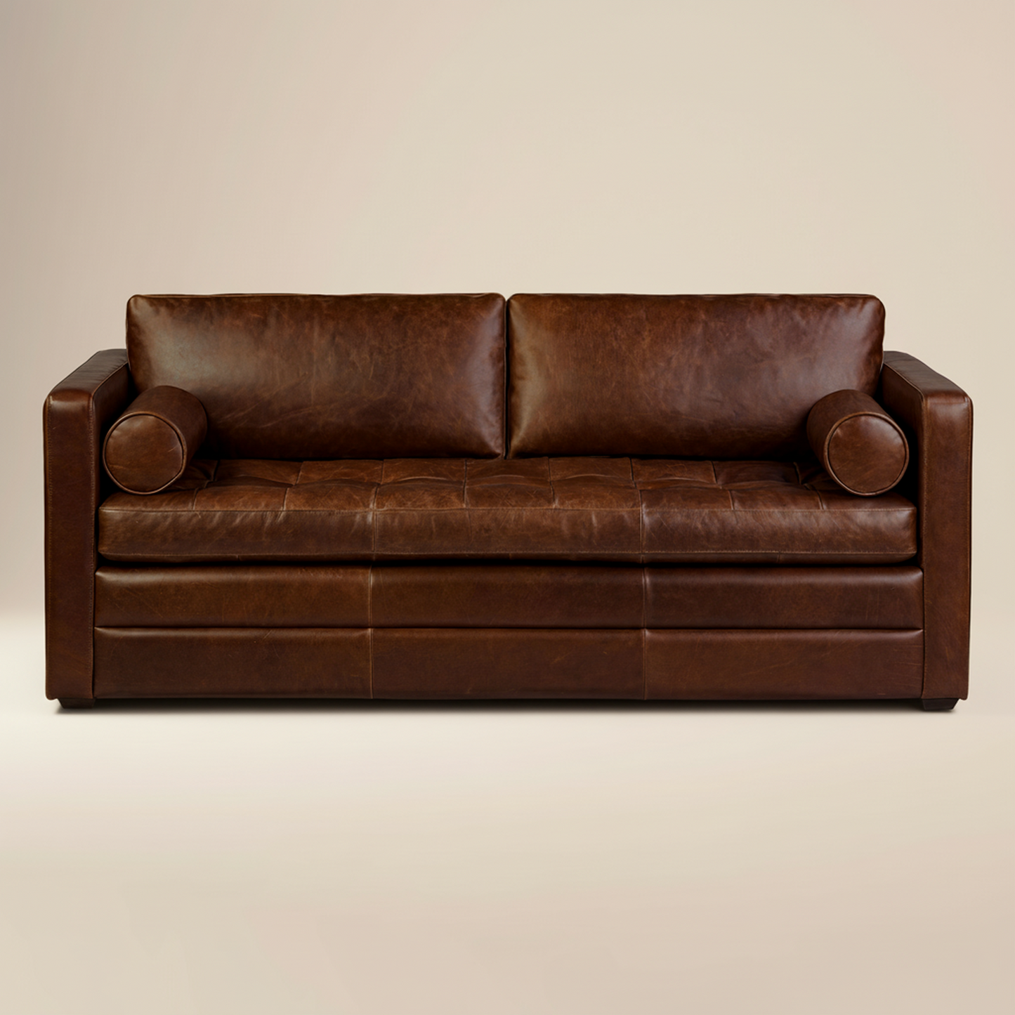 Napa 82" Leather Pull-Out Convertible Sleeper Sofa | Oscuro Brown