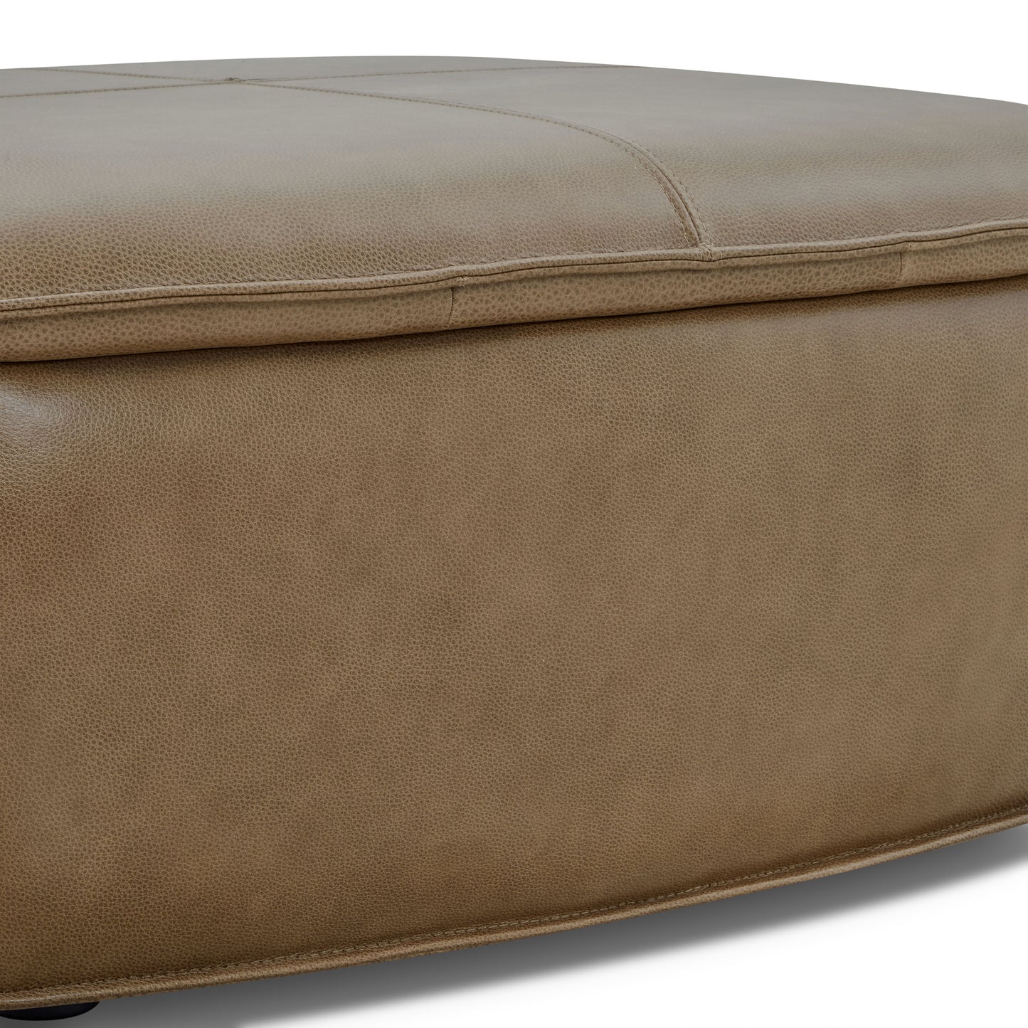Sana Leather Storage Ottoman | Chestnut Brown