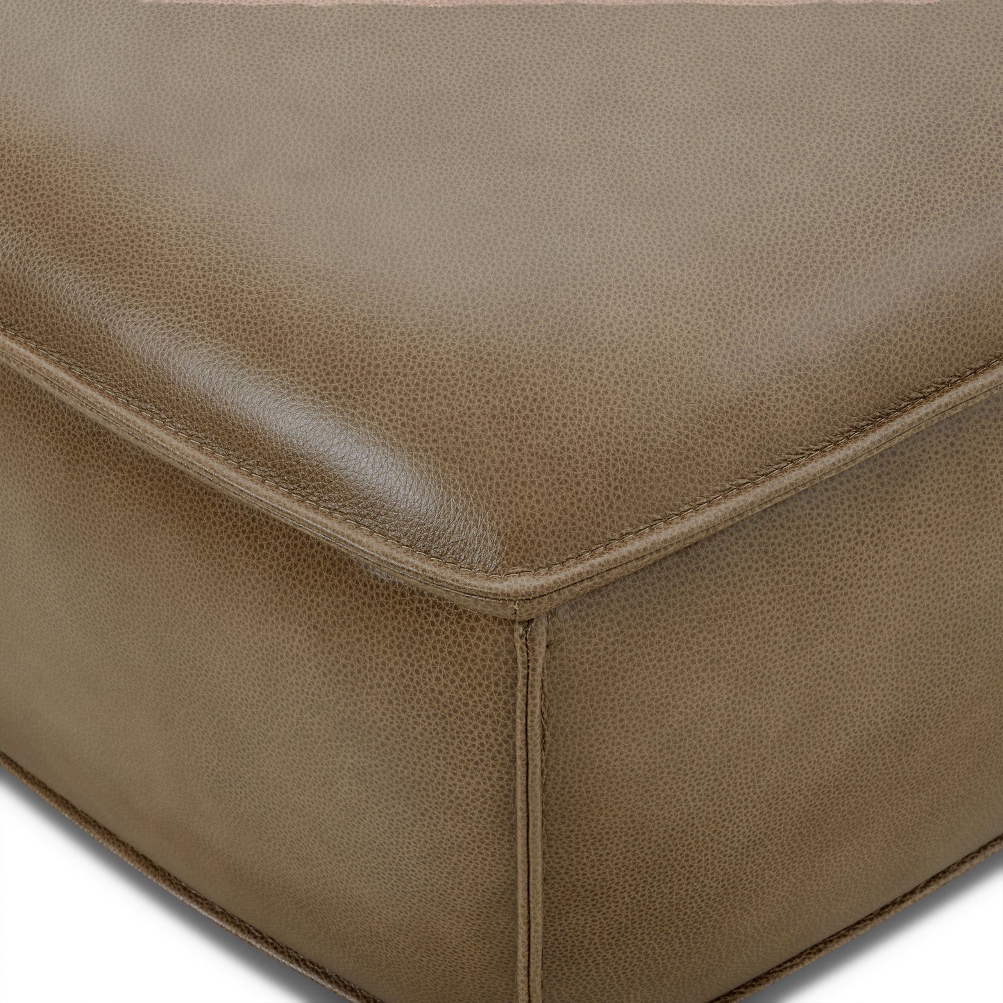 Sana Leather Storage Ottoman | Chestnut Brown