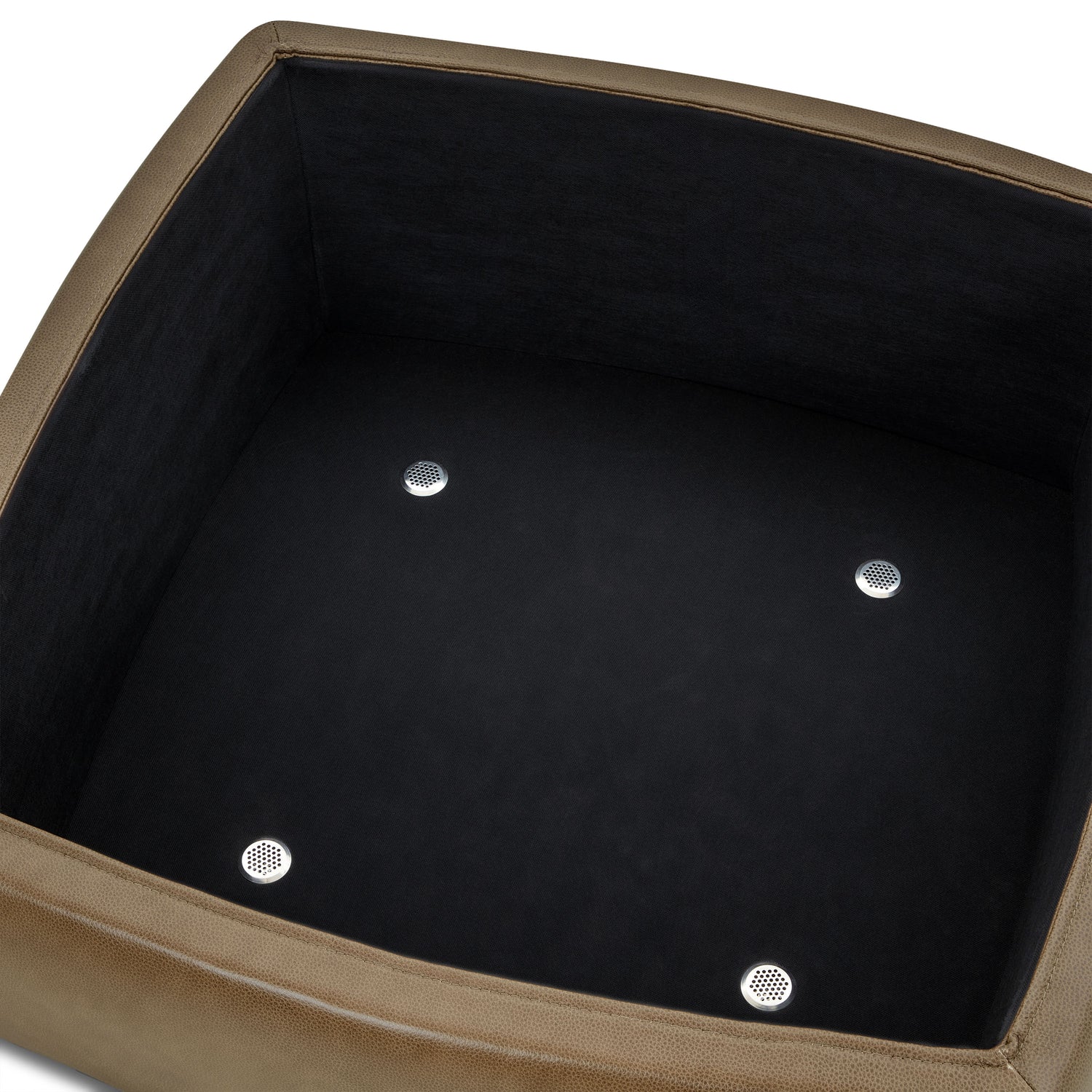 Sana Leather Storage Ottoman | Chestnut Brown 
