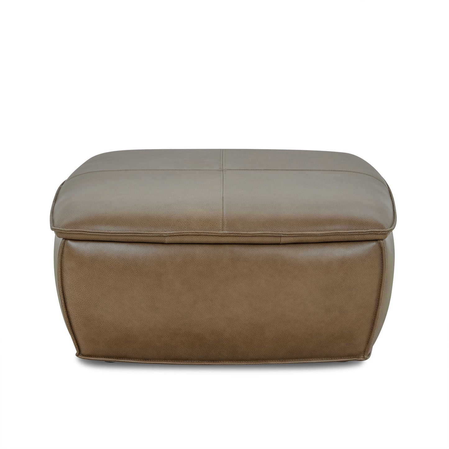Sana Leather Storage Ottoman | Chestnut Brown