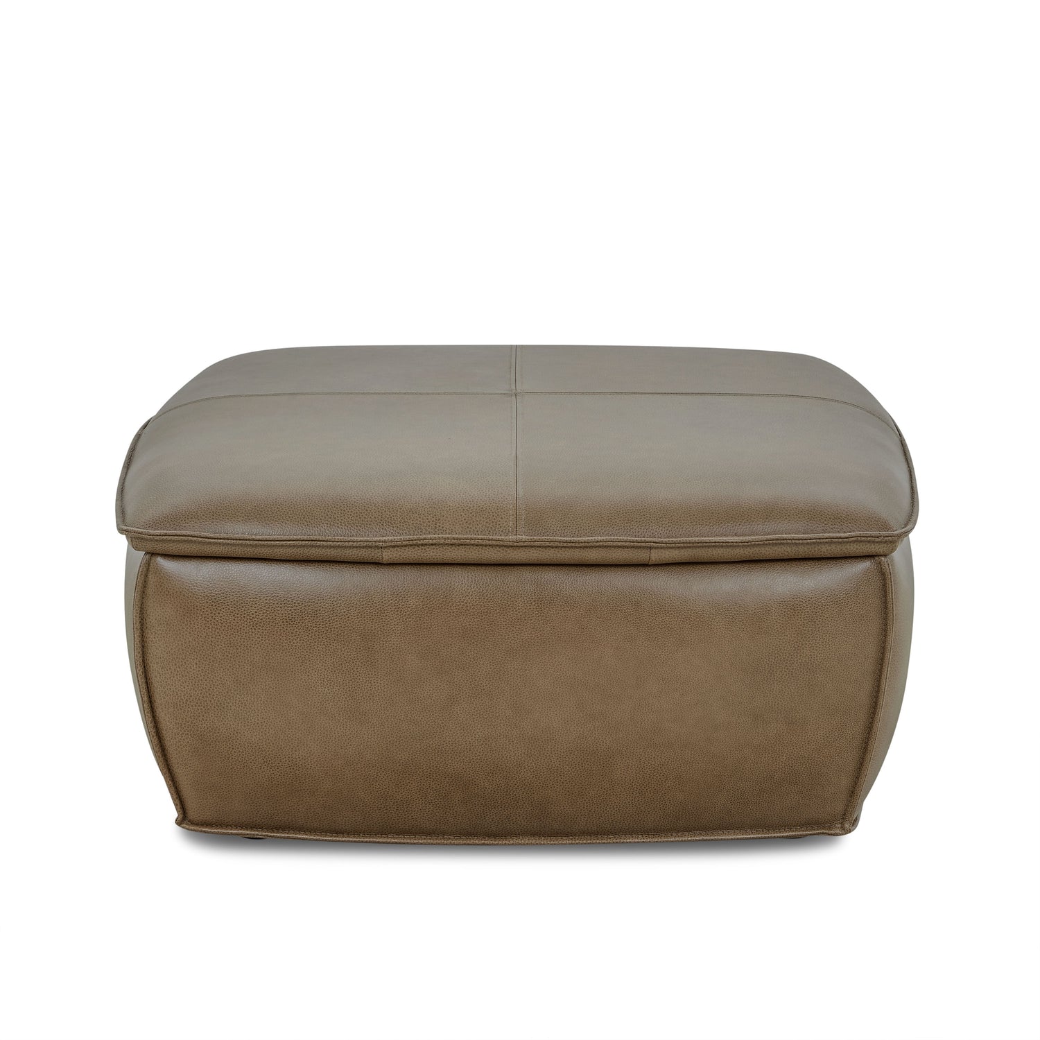 Sana Leather Storage Ottoman | Chestnut Brown 