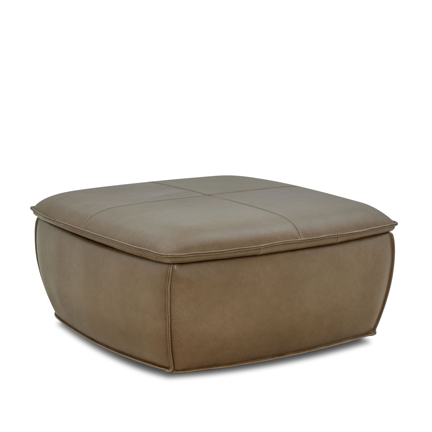 Sana Leather Storage Ottoman | Chestnut Brown 