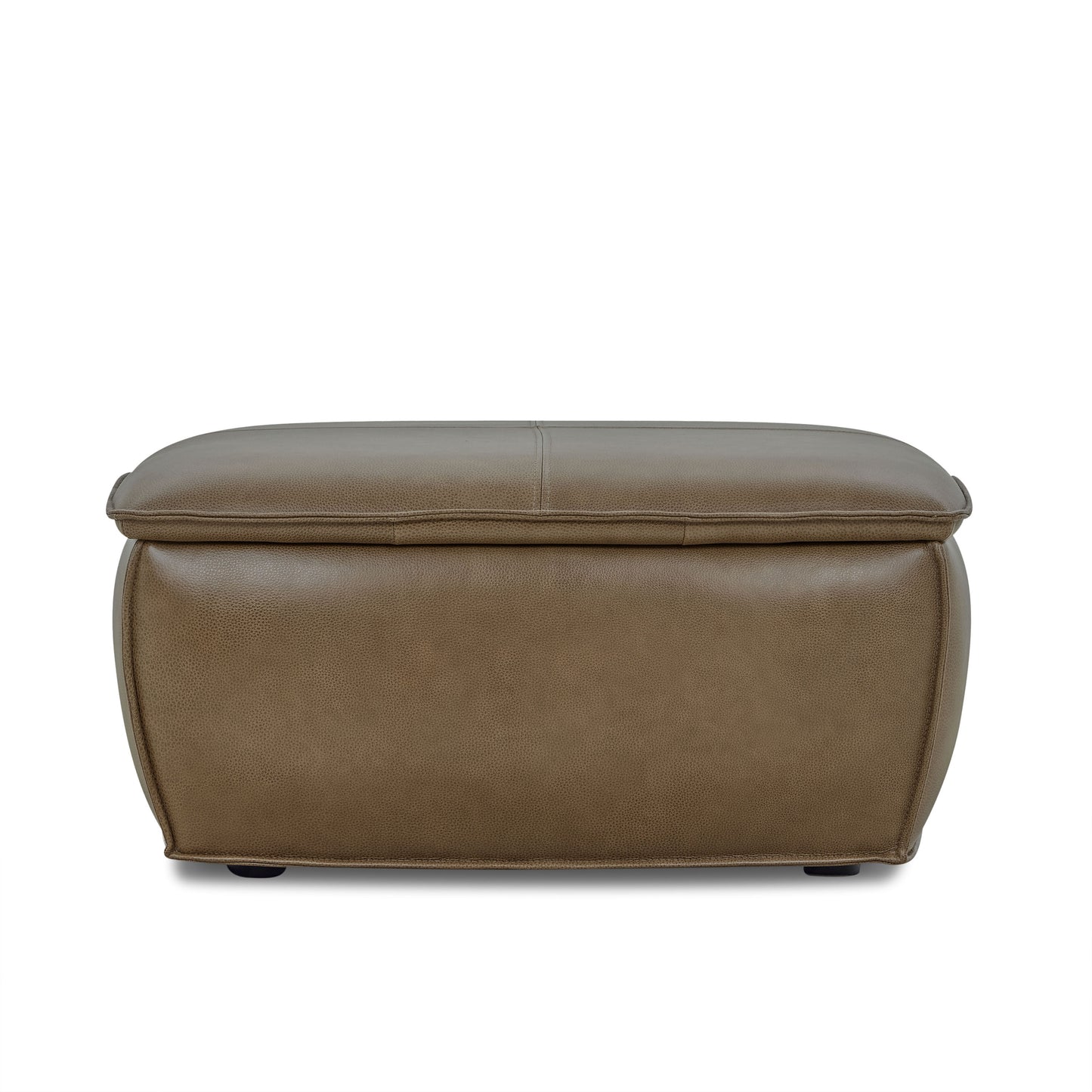 Sana Leather Storage Ottoman | Chestnut Brown