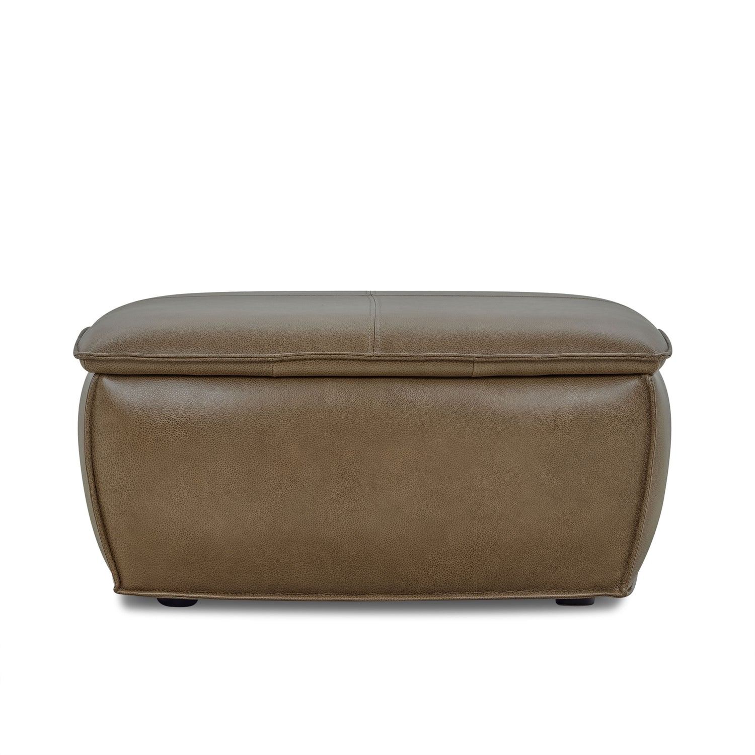 Sana Leather Storage Ottoman | Chestnut Brown 
