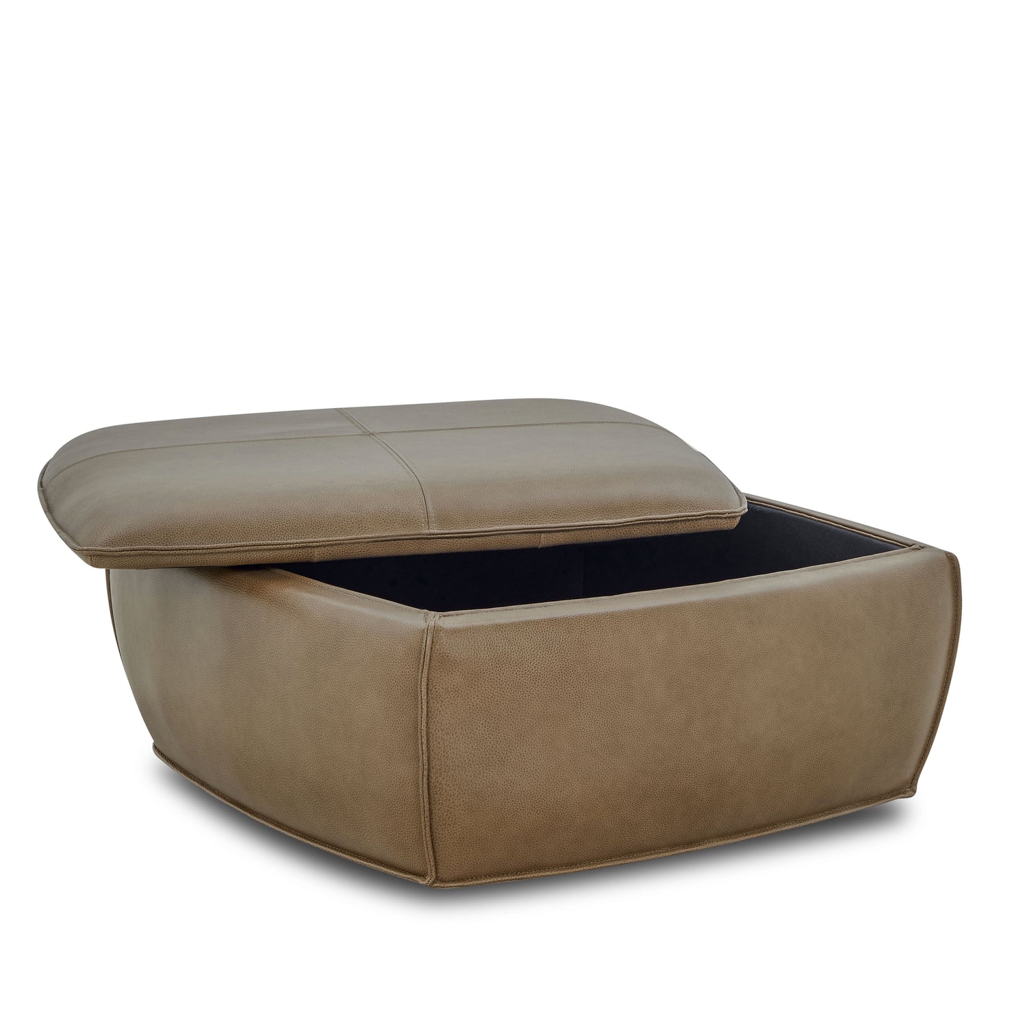 Sana Leather Storage Ottoman | Chestnut Brown 
