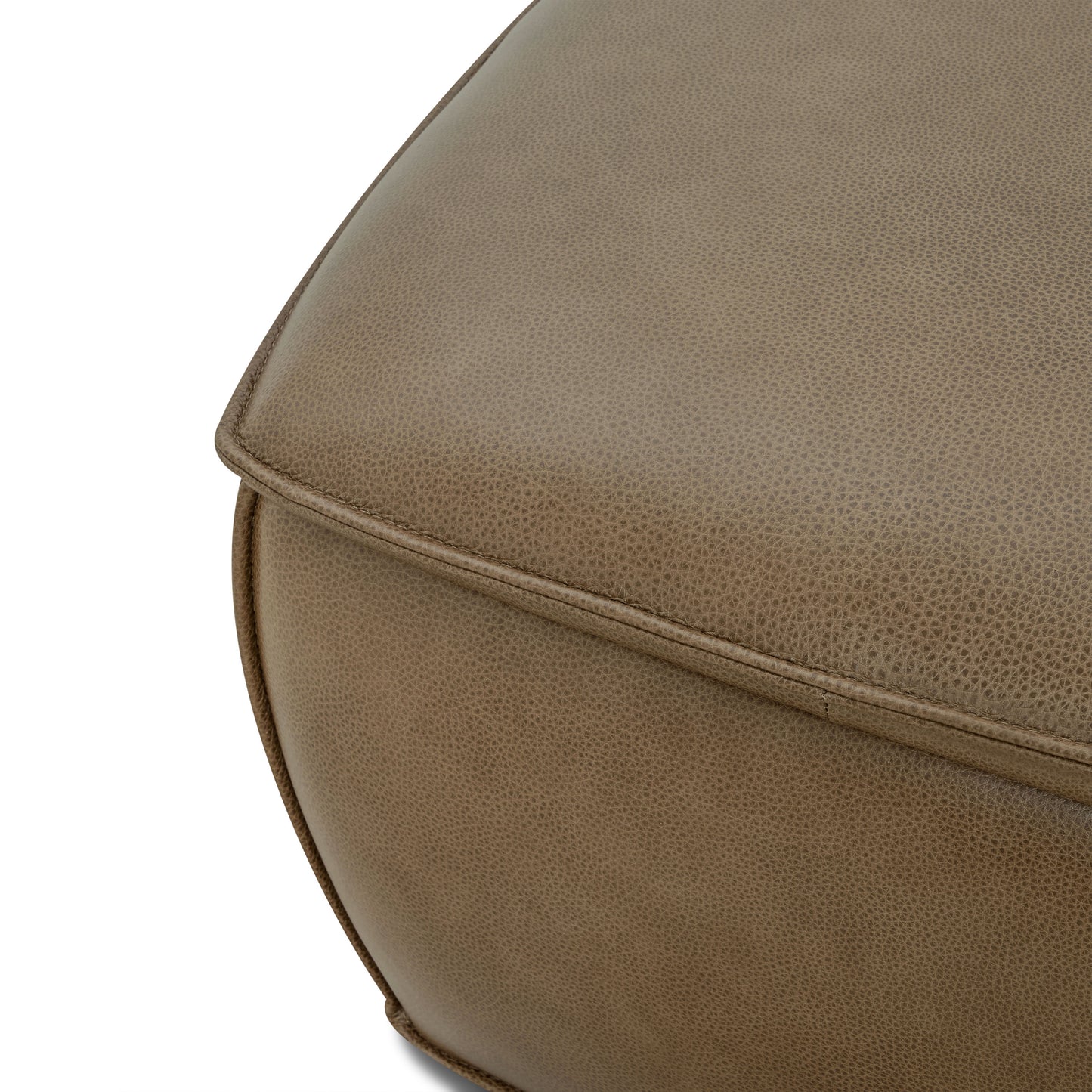 Sana Leather Storage Ottoman | Chestnut Brown