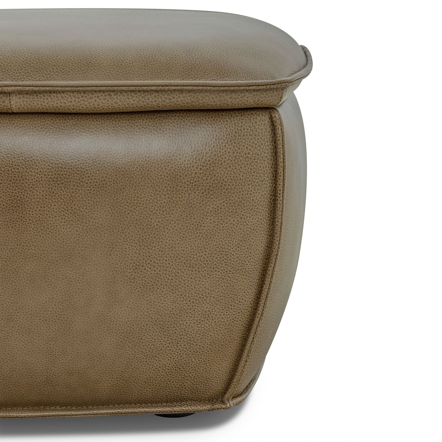 Sana Leather Storage Ottoman | Chestnut Brown