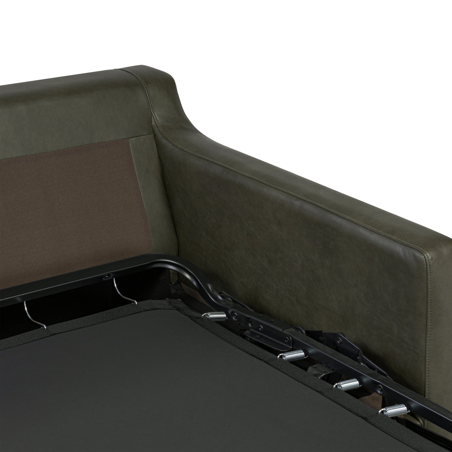 Sorrento 78" Leather Pull-Out Convertible Sleeper Sofa | Olivine Green