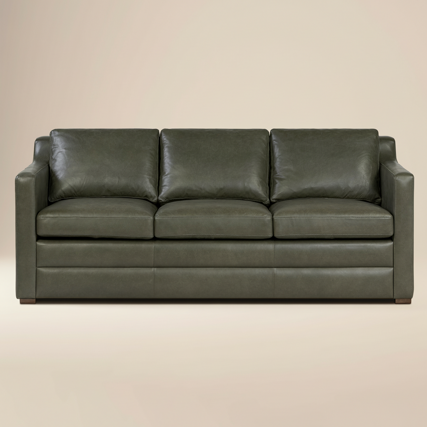 Sorrento 78" Leather Pull-Out Convertible Sleeper Sofa | Olivine Green
