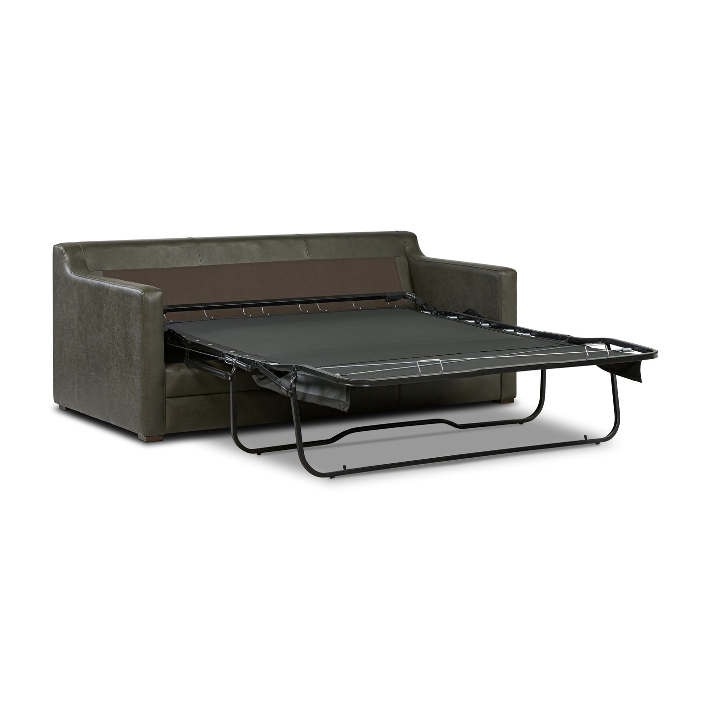 Sorrento 78" Leather Pull-Out Convertible Sleeper Sofa | Olivine Green