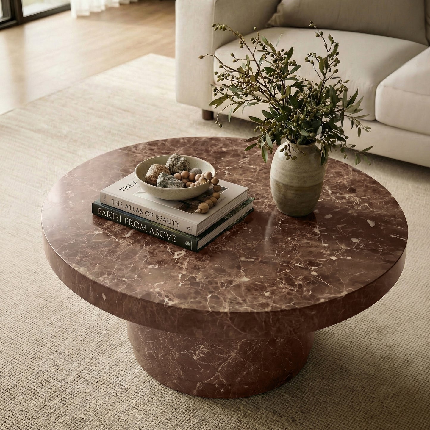 Treso 38" Coffee Table | Bordeaux Red
