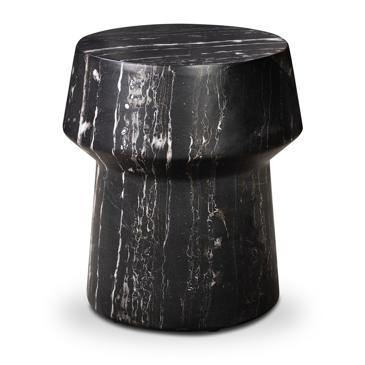 Zyra 18" Side Table | Black Marble