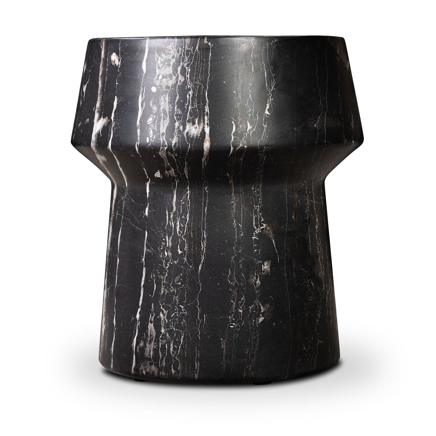 Zyra 18" Side Table | Black Marble