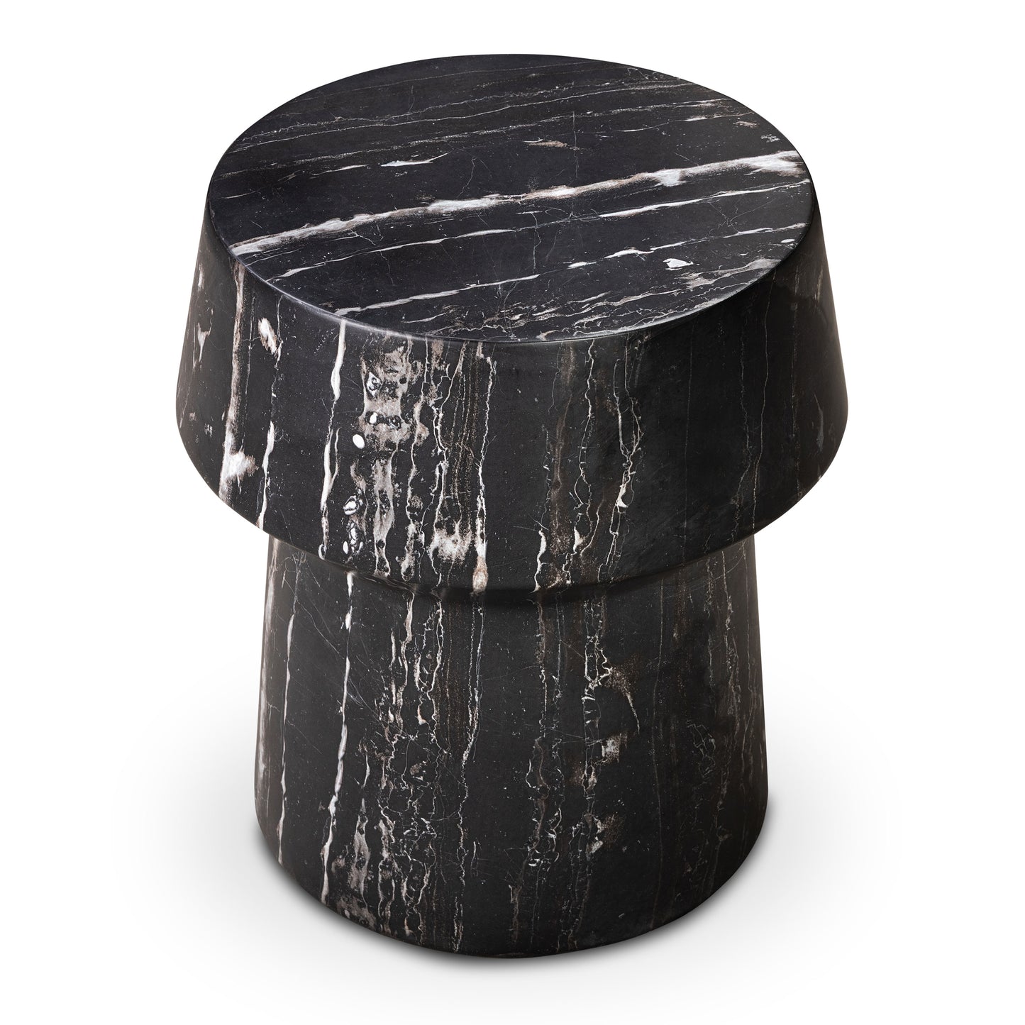 Zyra 18" Side Table | Black Marble
