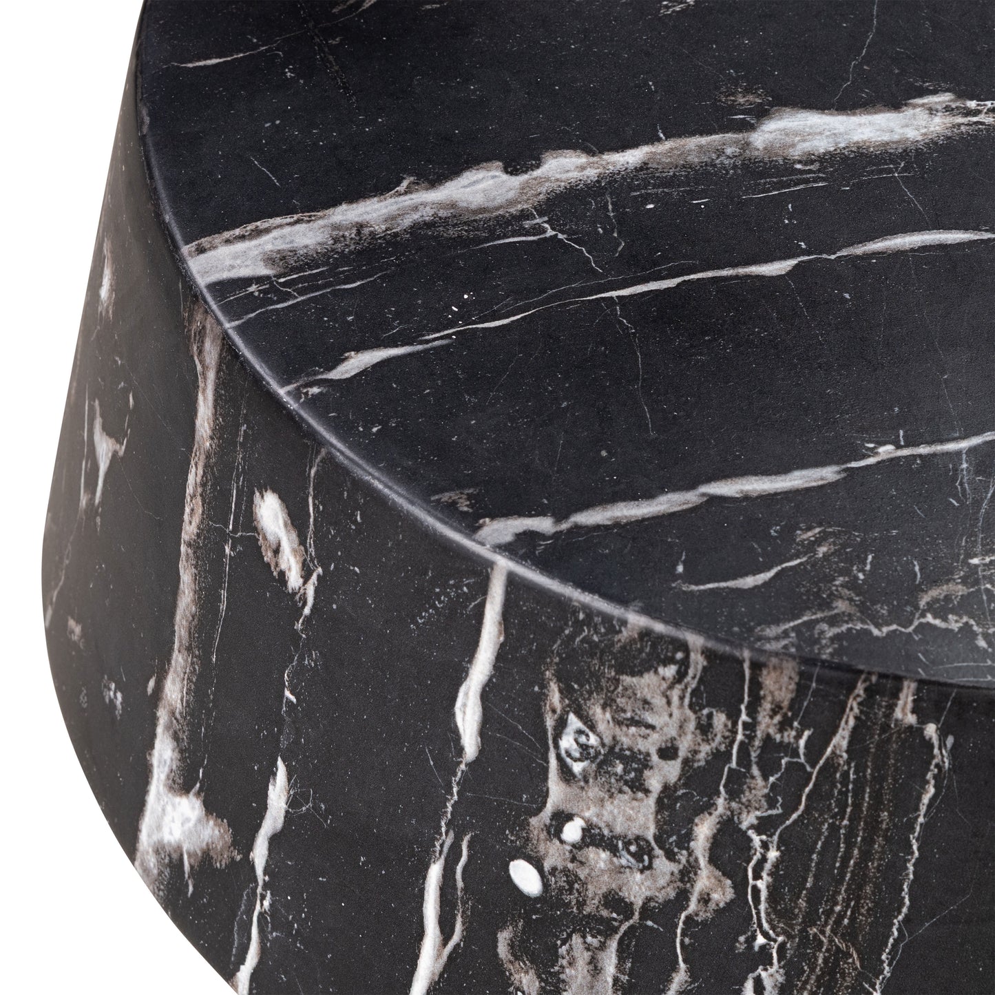 Zyra 18" Side Table | Black Marble