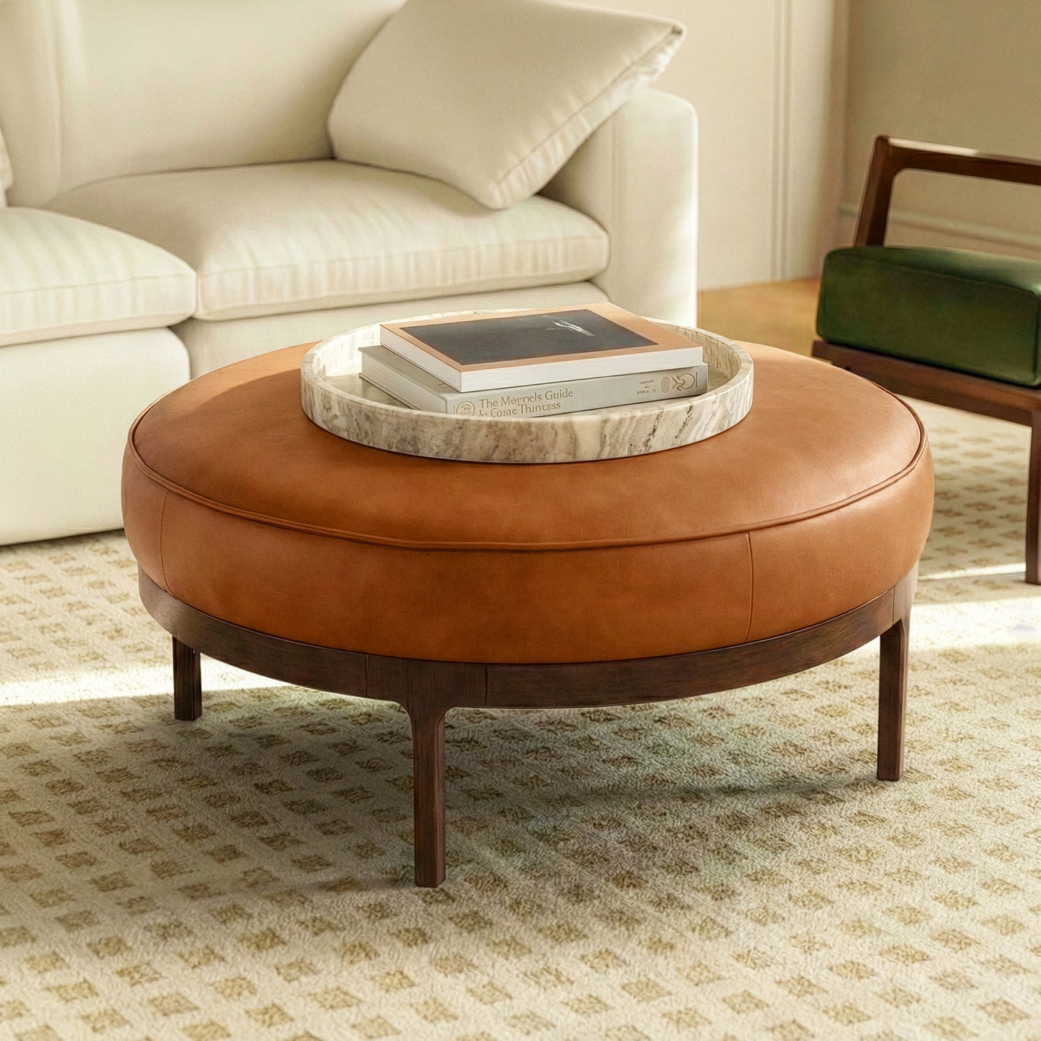Cosmo Leather Ottoman (39