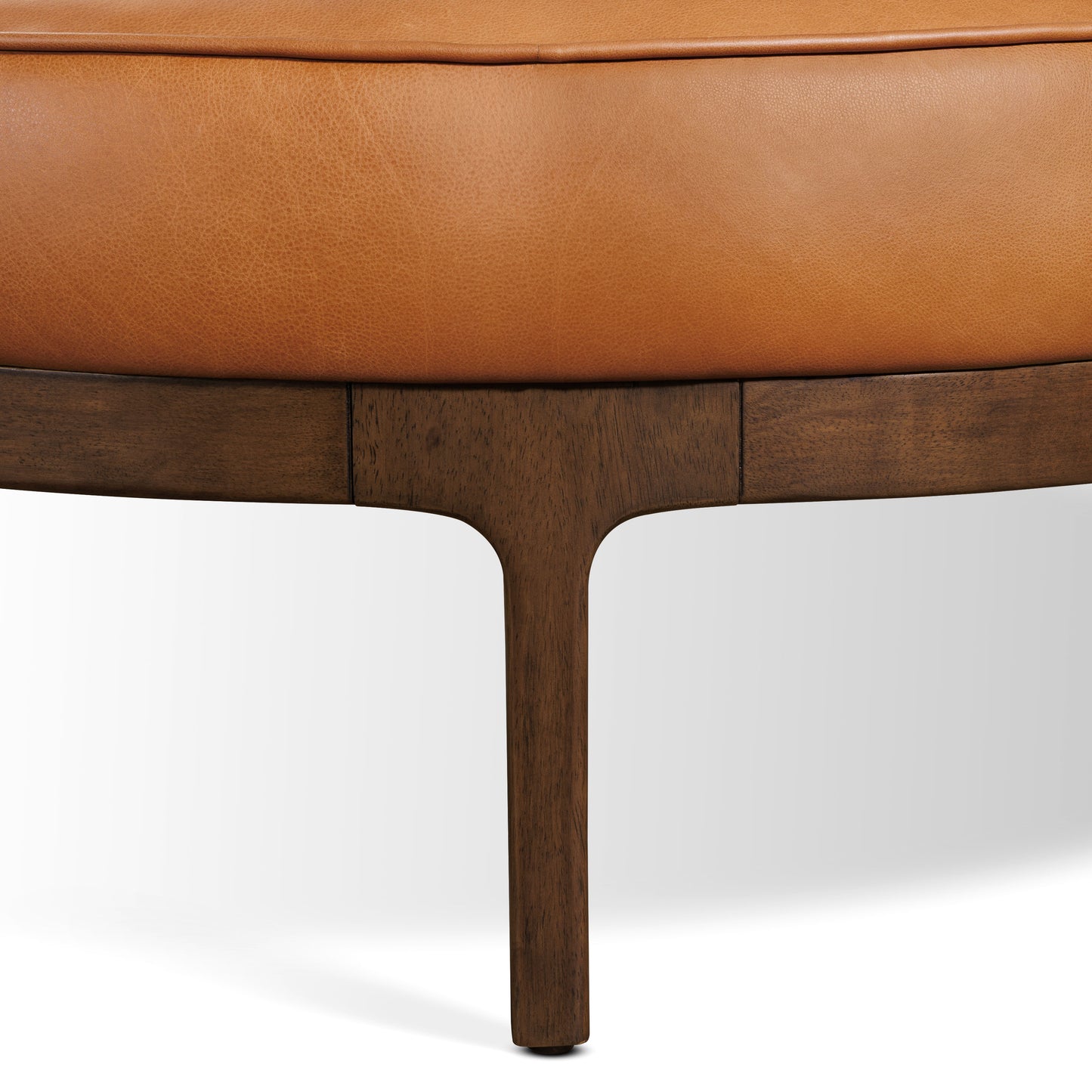 Cosmo Leather Ottoman (39") | Saddle Tan