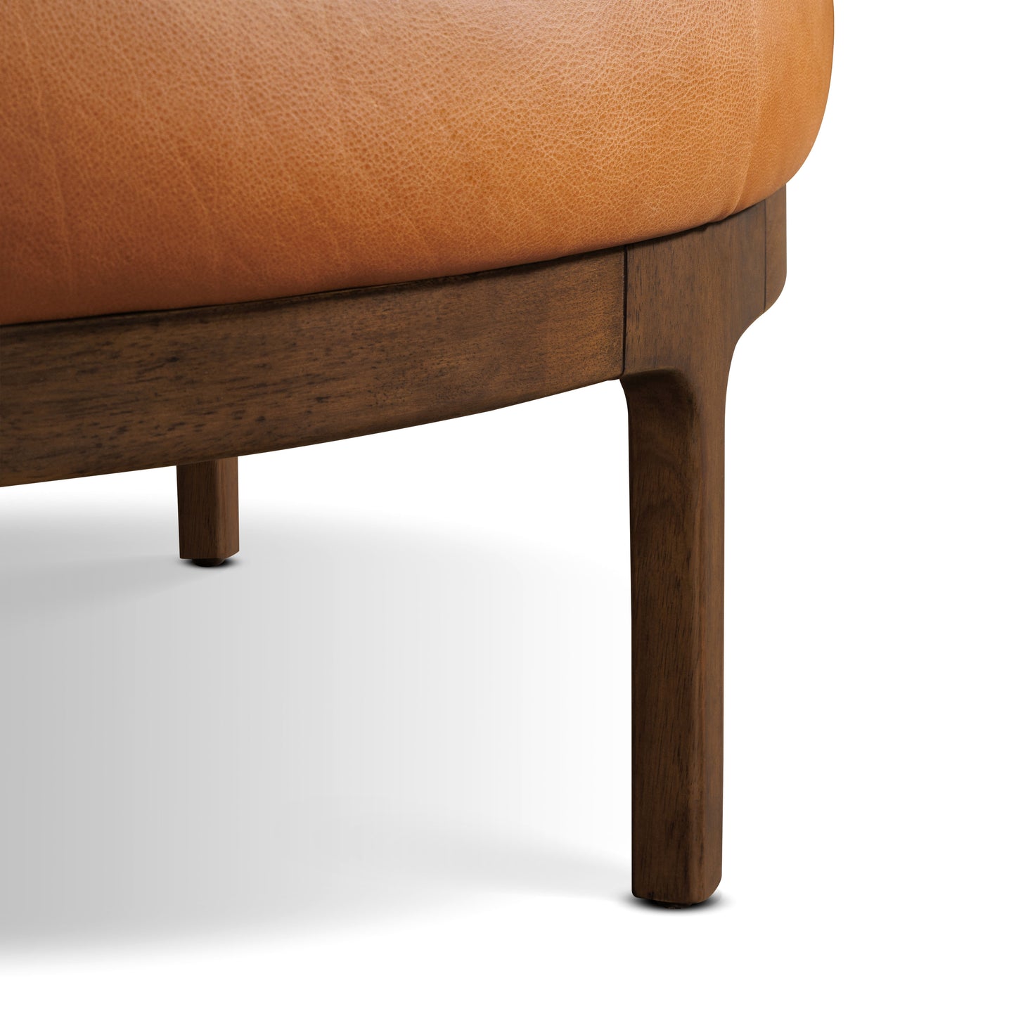 Cosmo Leather Ottoman (39") | Saddle Tan